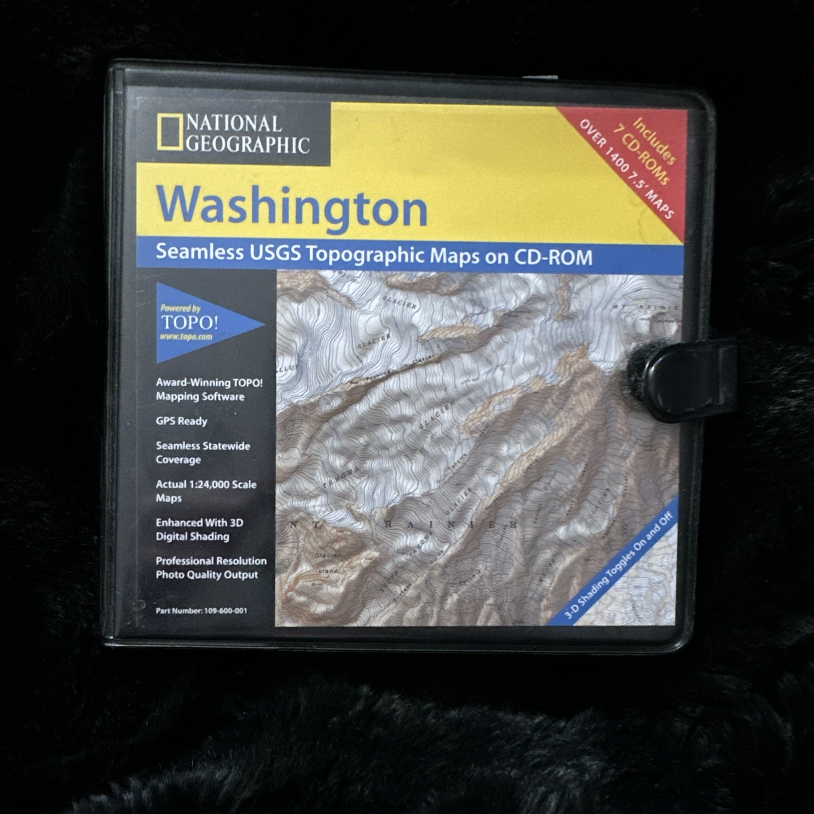National Geographic Washington Seamless USGS Topographic Maps 7 CD-ROM Set TOPO!