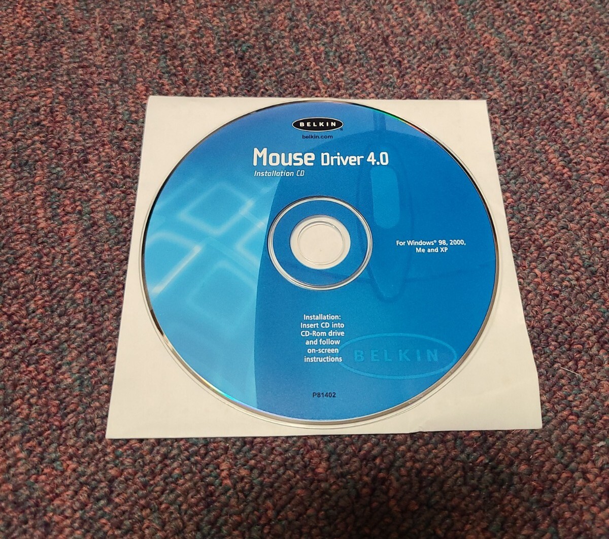 Belkin Mouse Driver 4.0 Installation CD-Rom/ Windows 98, 2000 ME & XP/ P-81402