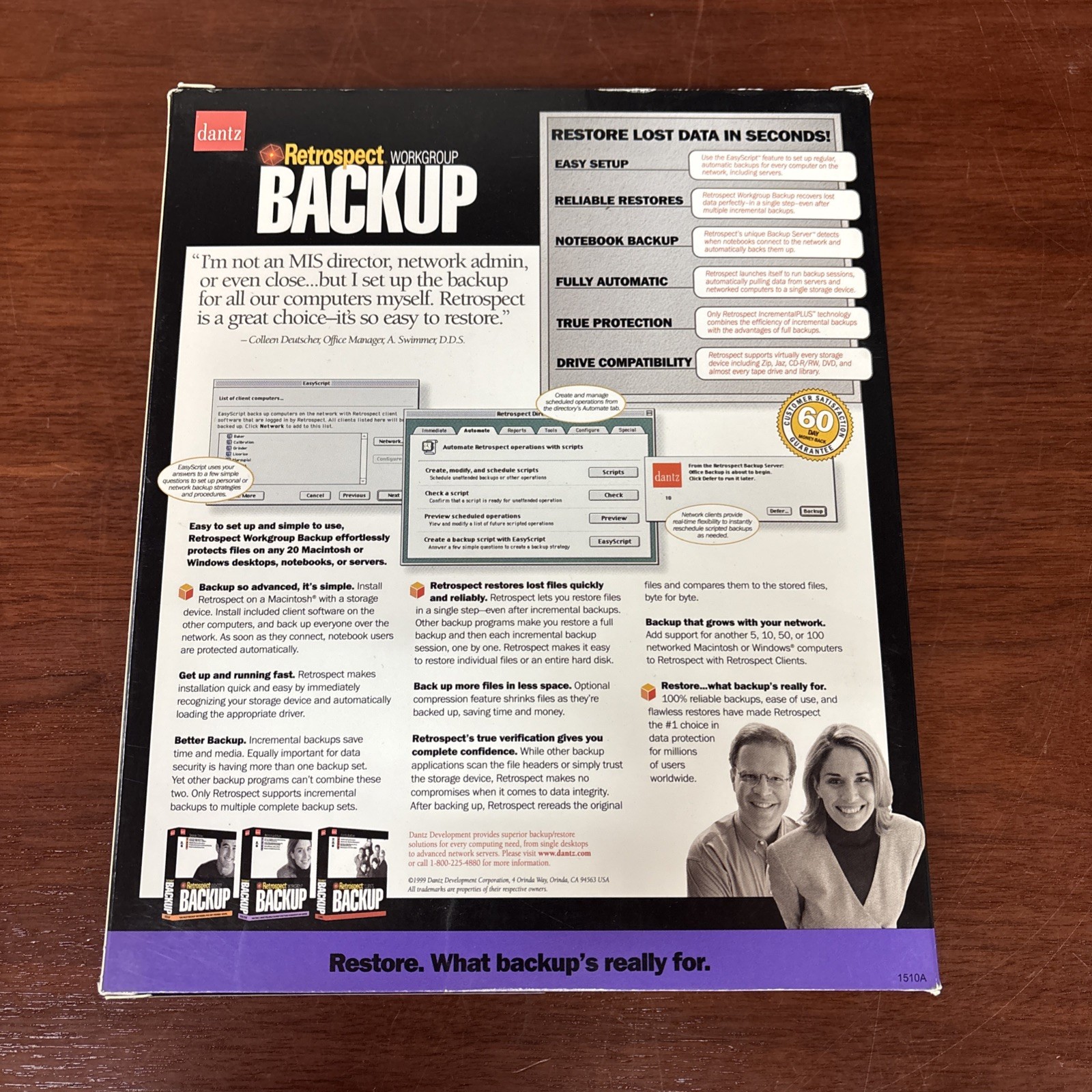 Vintage Dantz Retrospect Workgroup Backup V4.3 Macintosh With Box