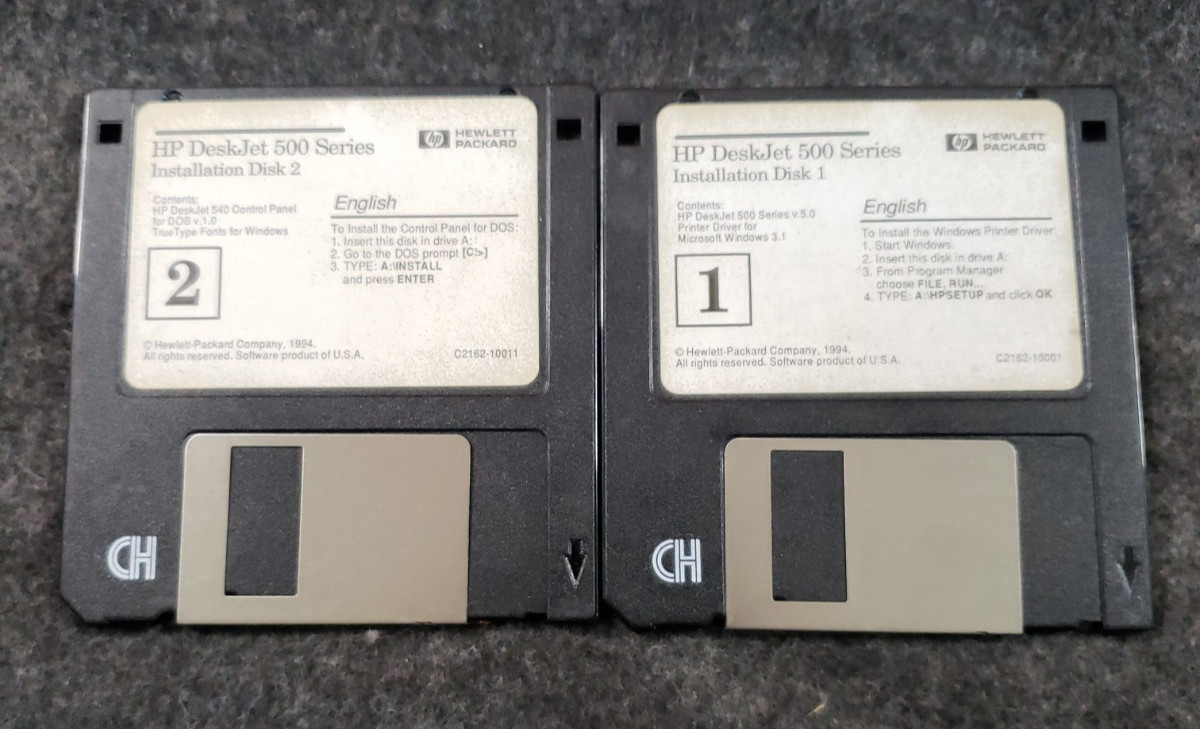 hp Deskjet 500 Series Installation Disks 3.5” Floppy Disks …………..(C19B2)