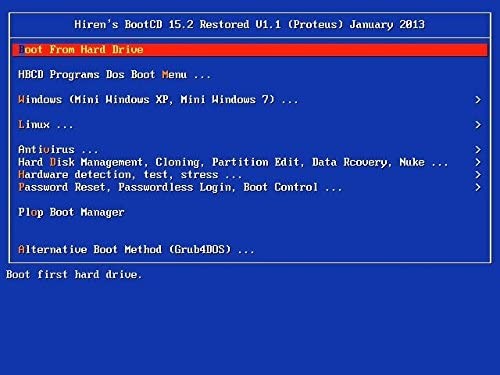 Hiren’s Boot Disc Recover & Repair Windows XP 7 8 10 & 11 CD