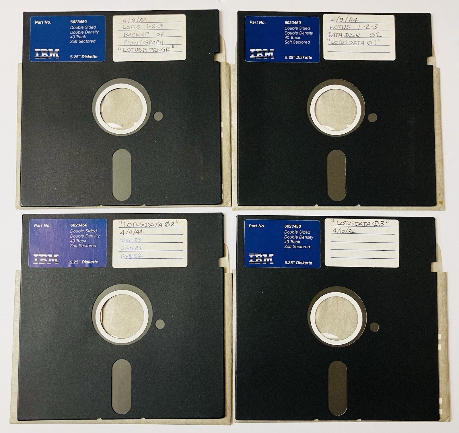 Lotus 1-2-3 IBM PC DOS 5.25 Floppy Disk Set Vintage 1983