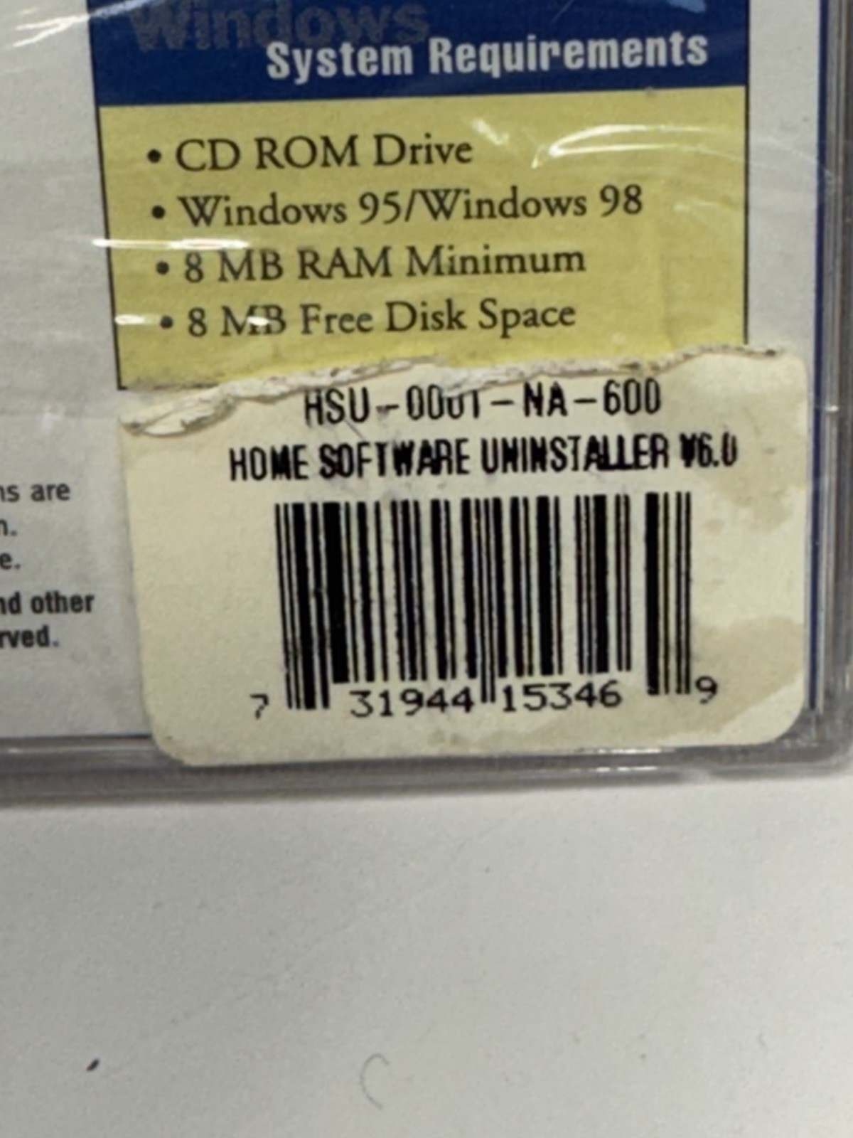 McAfee UnInstaller 6.0 Windows 95 98 PC CD-ROM Vintage Software New Sealed