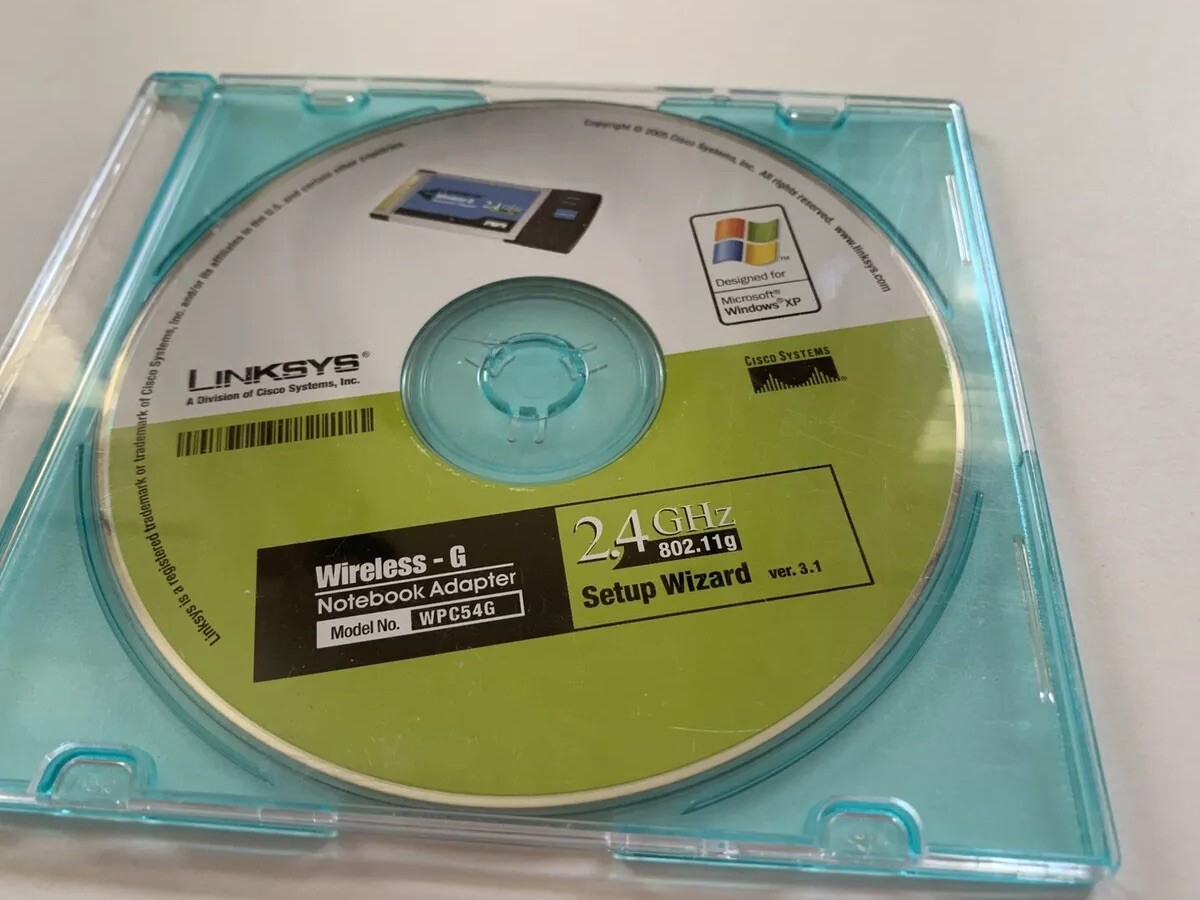 Linksys Wireless G Notebook Adapter Setup Disk Model WPC54G 2.4 GHz Version 3.1