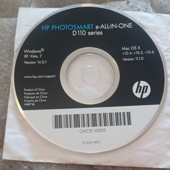 HP Photosmart e-All-in-One D110 Drivers/Utility CD Windows/Mac CN731-10002