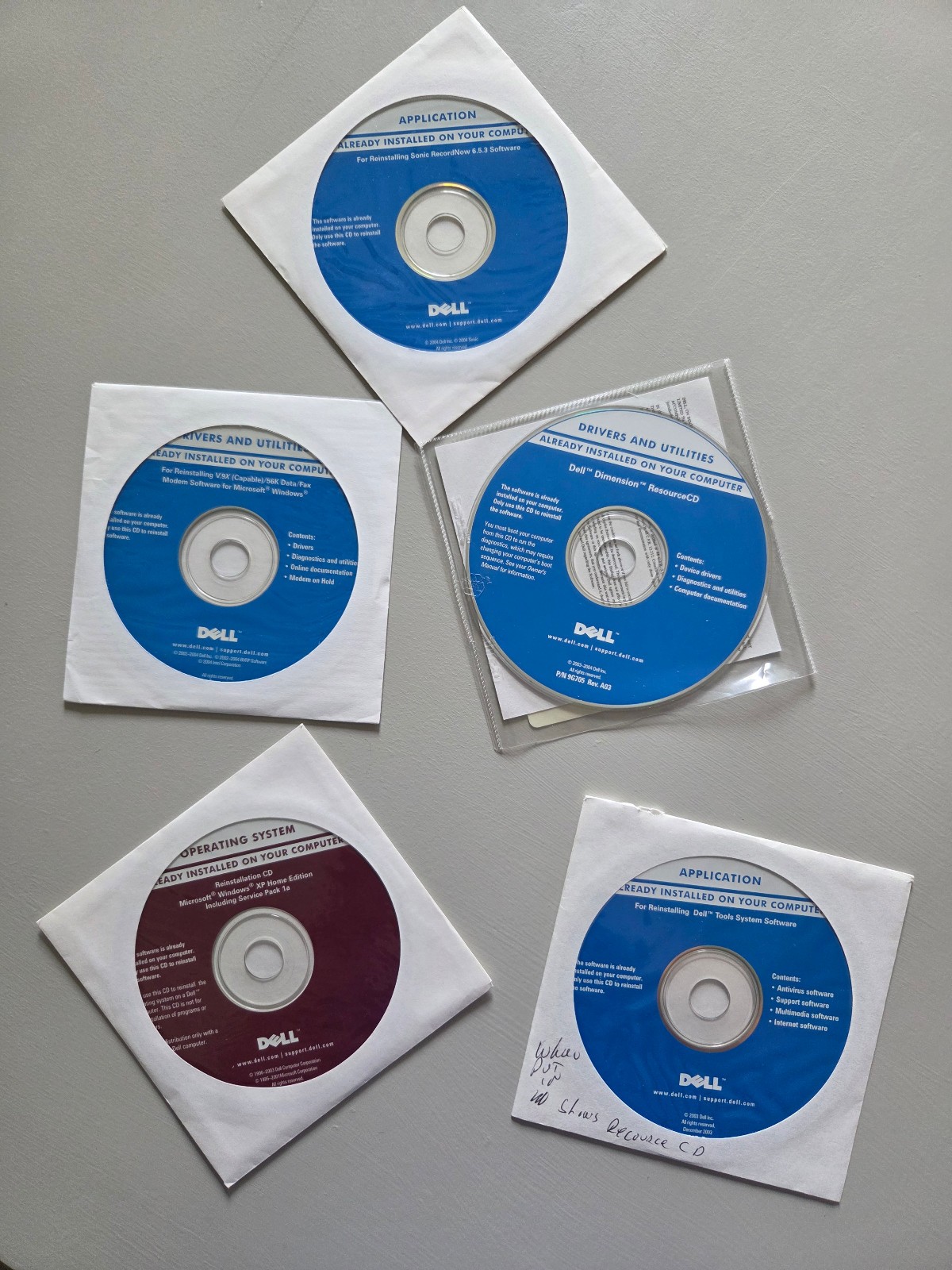 Dell Dimension Drivers and Utilities, MS Windows XP Home Edition