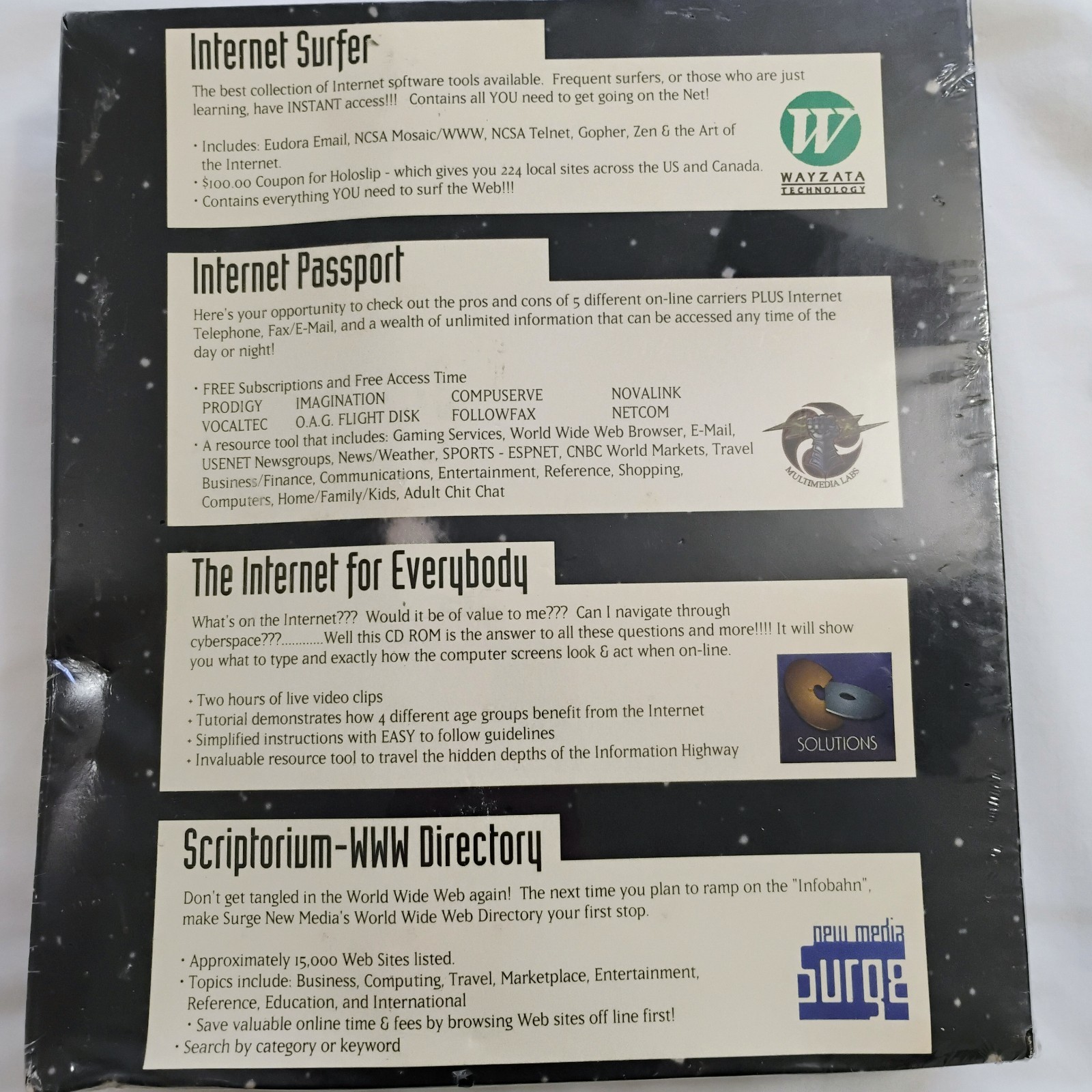 Internet Plus Sealed New Old Stock Vintage Complete Internet Package CD Roms