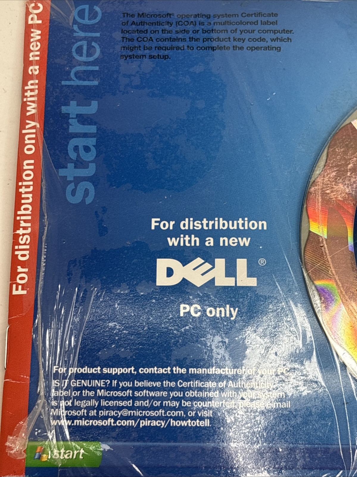 Dell Backup Disc DVD Manual 64-bit 2009 Includes Windows Anytime Upgrade