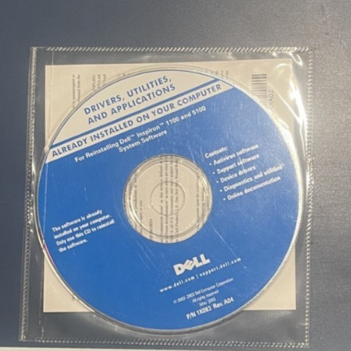Sealed 2002-03 Dell Inspiron 1100 & 5100 System Software & Utilities CD-Rom
