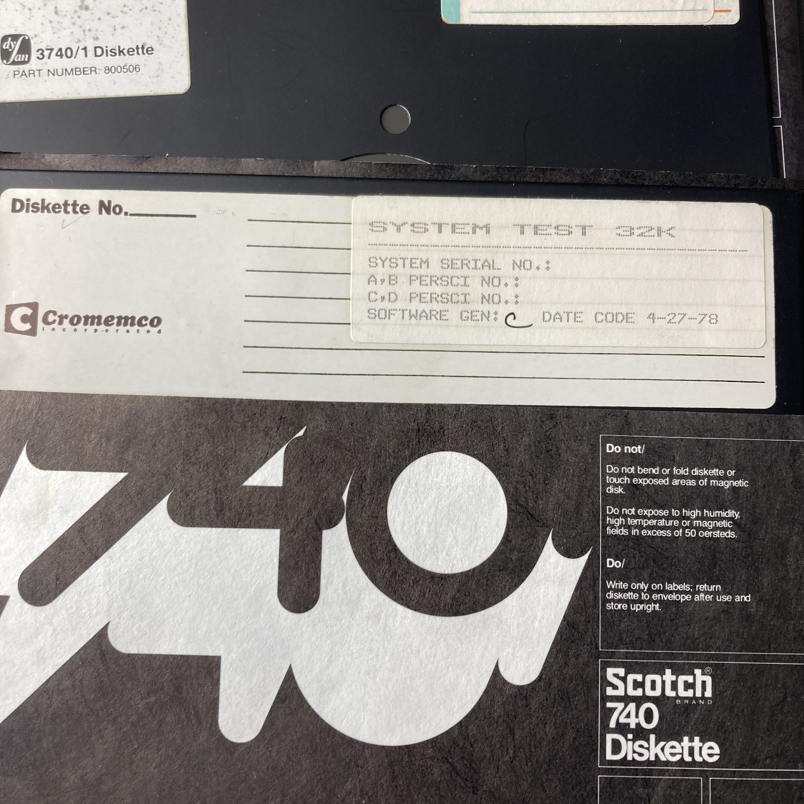 Lot of 5 Testing Software IT Diagnostic 8 Inch Floppy Diskette 70s 80s Cromemco