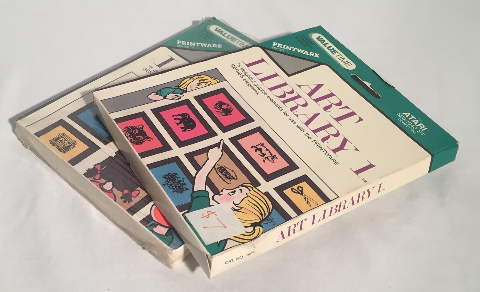ART LIBRARY 1 & 2 Atari ST 3.5″ Floppy Disk Software Boxed W/ Manual CIB