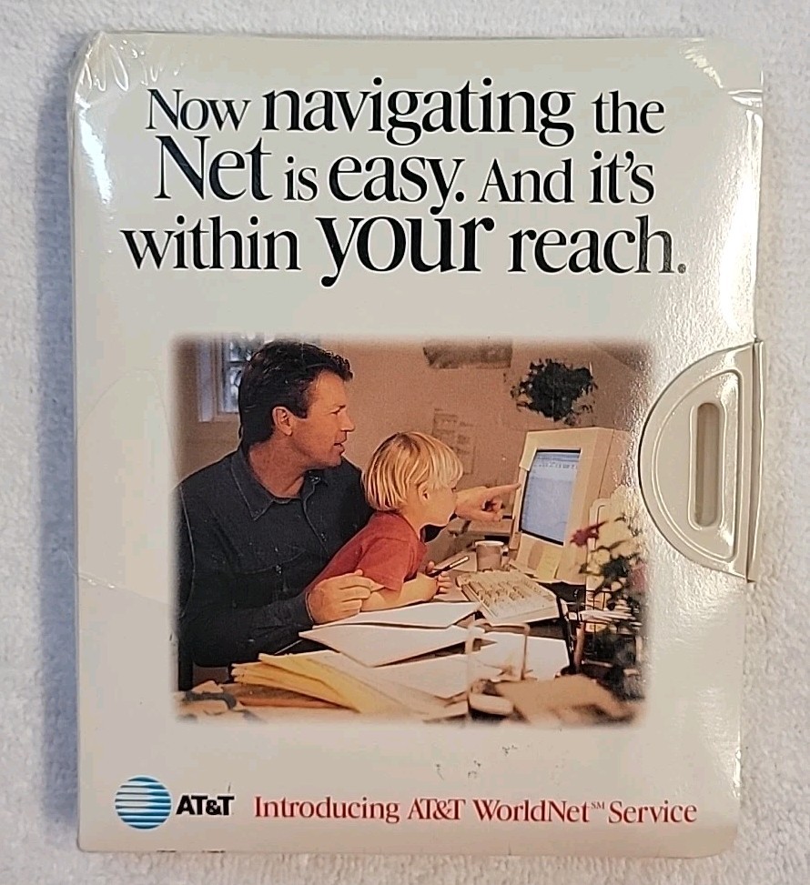AT&T WorldNet Service 3.5″ installation diskettes Windows version 1996 Netscape