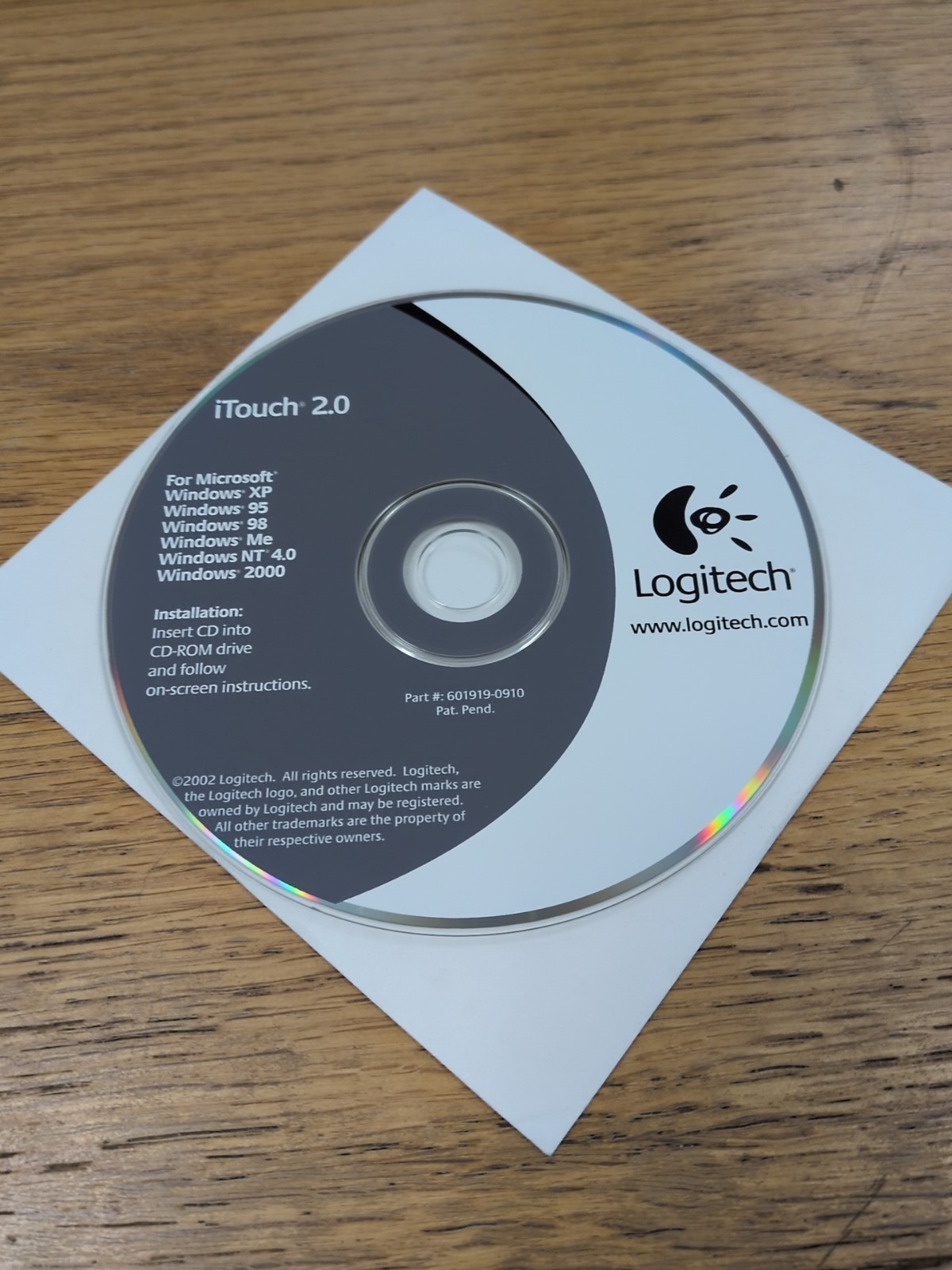 Logitech iTouch CD-ROM Windows XP,95,98,Me, NT 4.0, 2000