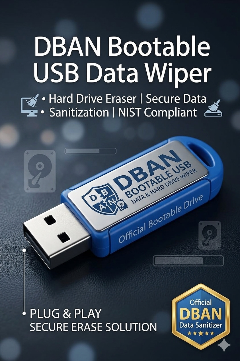 DBAN – Hard Drive Eraser | Bootable USB 3.0 | Wipe, Destory, Erase