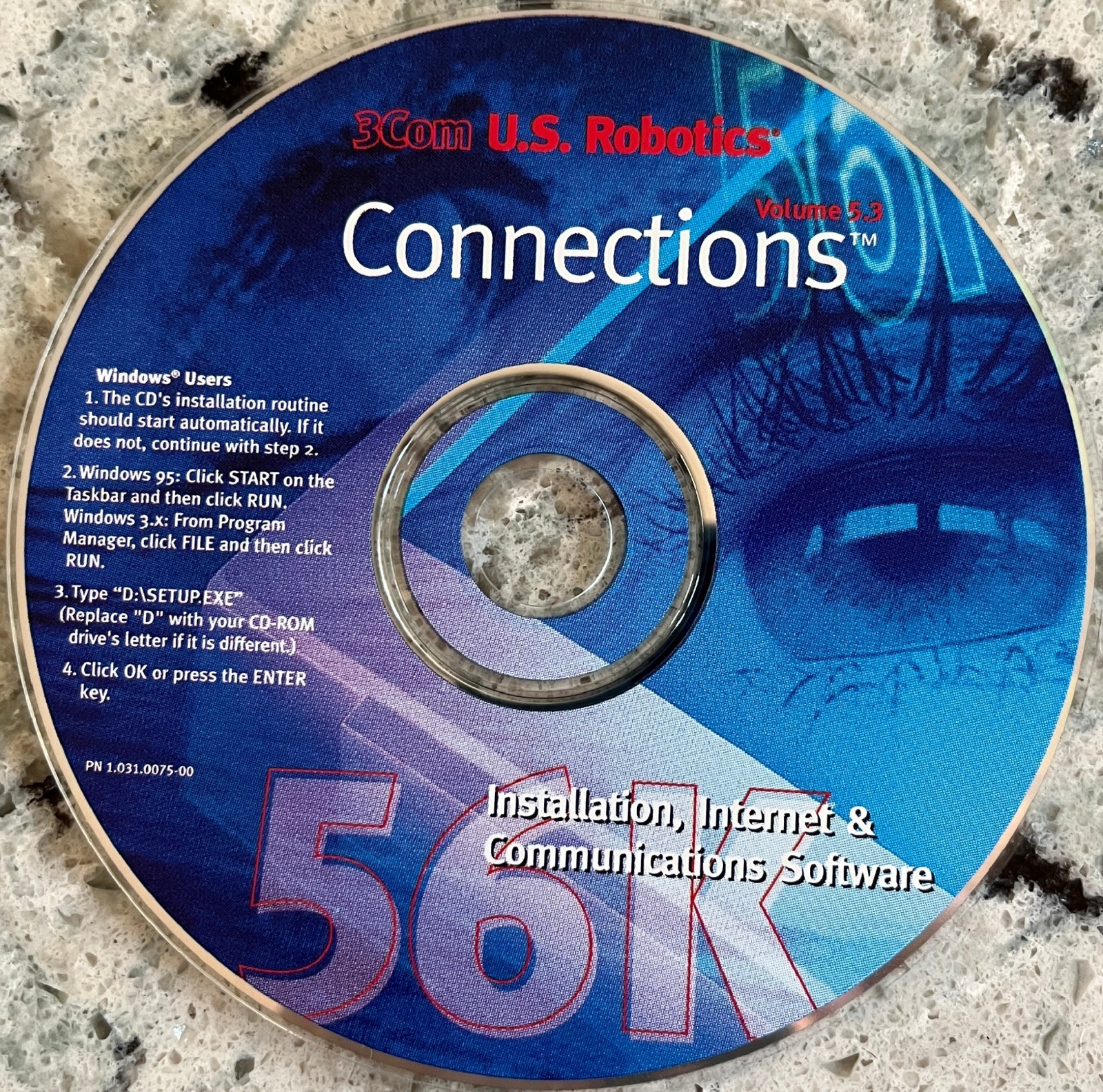 3Com U.S. Robotics Connections Installation CD-ROM 56K Faxmodem Software
