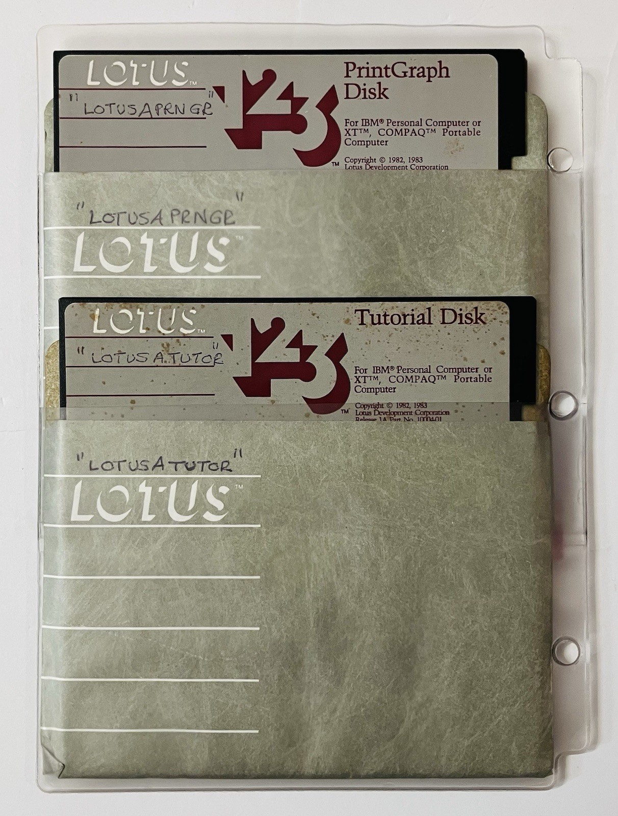 Lotus 1-2-3 IBM PC DOS 5.25 Floppy Disk Set Vintage 1983