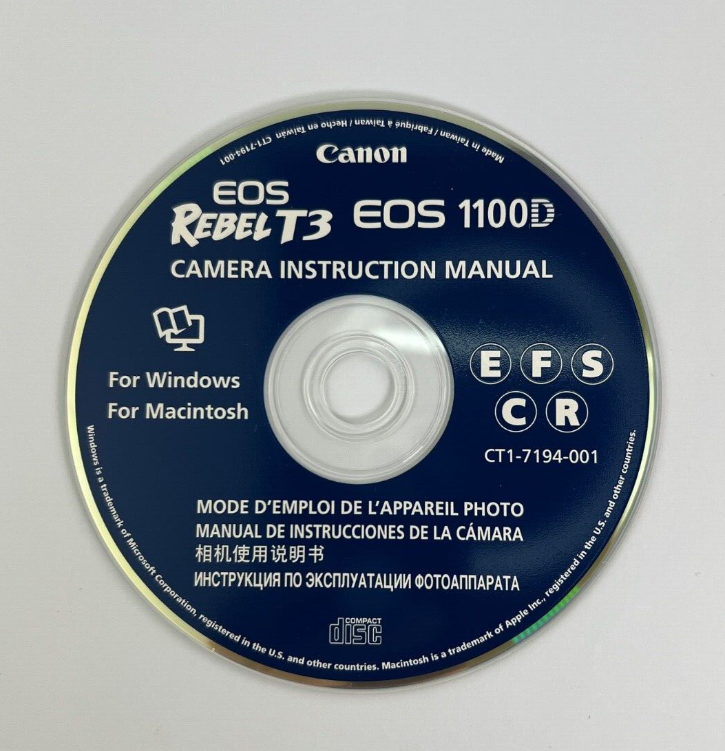 Canon EOS Rebel T3 1100D – Camera Instruction Manual for Windows & Mac