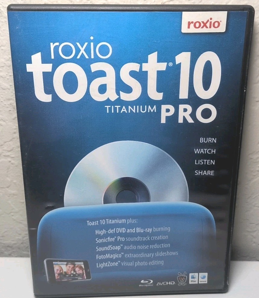 Roxio Toast 10 Titanium Pro DVD/Blu Ray Burning Disc For MAC B279