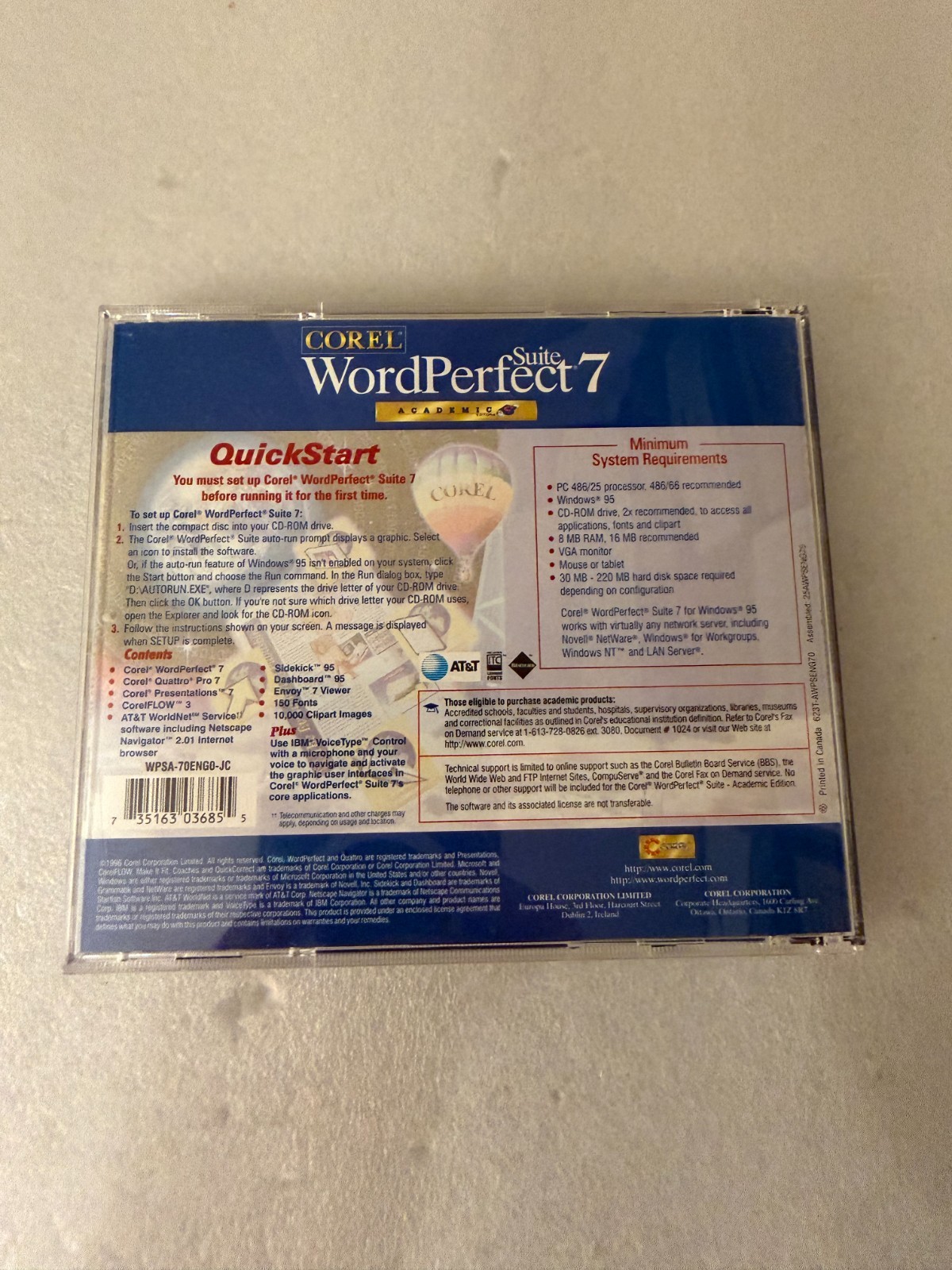 Corel WordPerfect Suite 7 CD-ROM for Windows 95