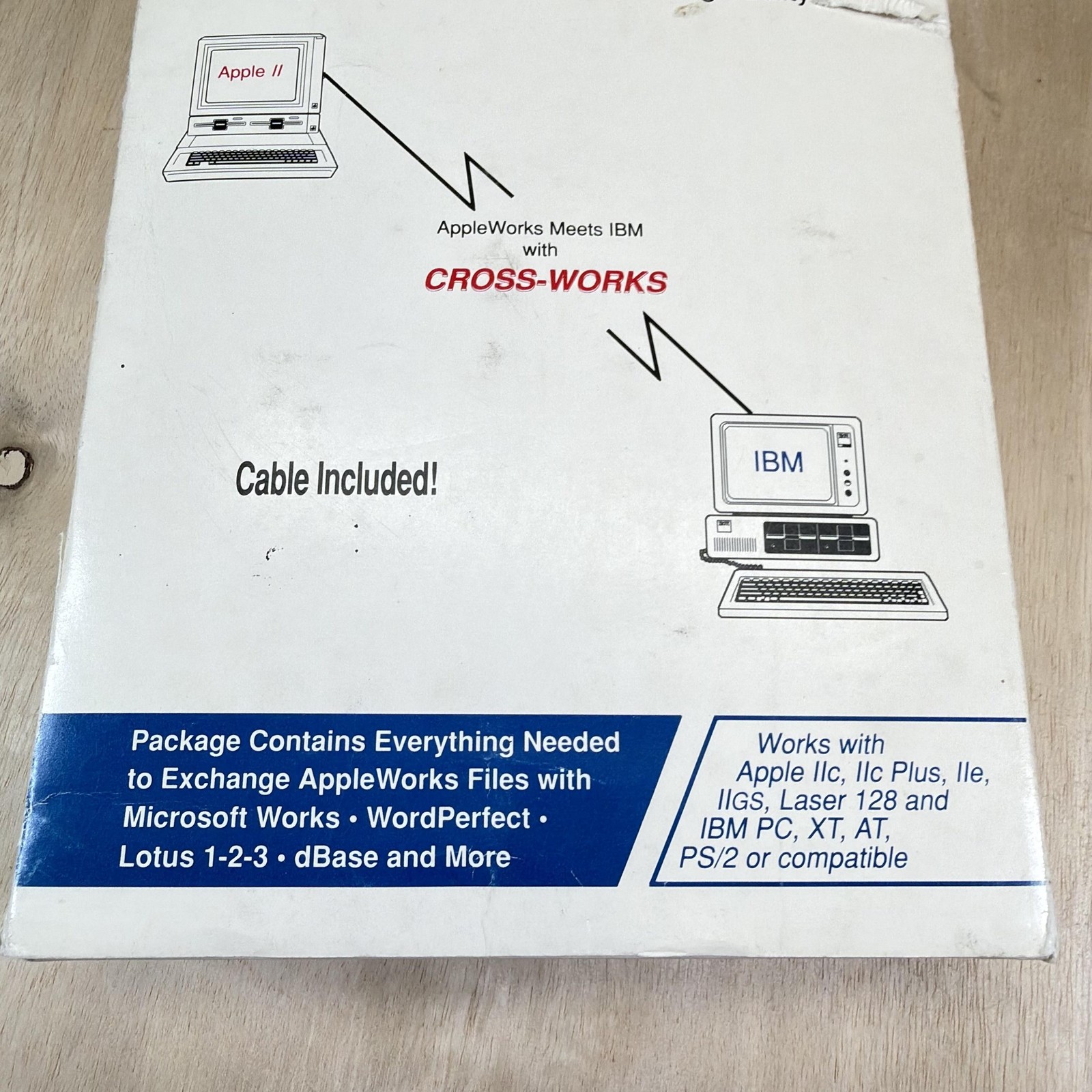 Vintage SoftSpoken Cross-Works Apple II IBM PC File Exchange Utility Disks Cable