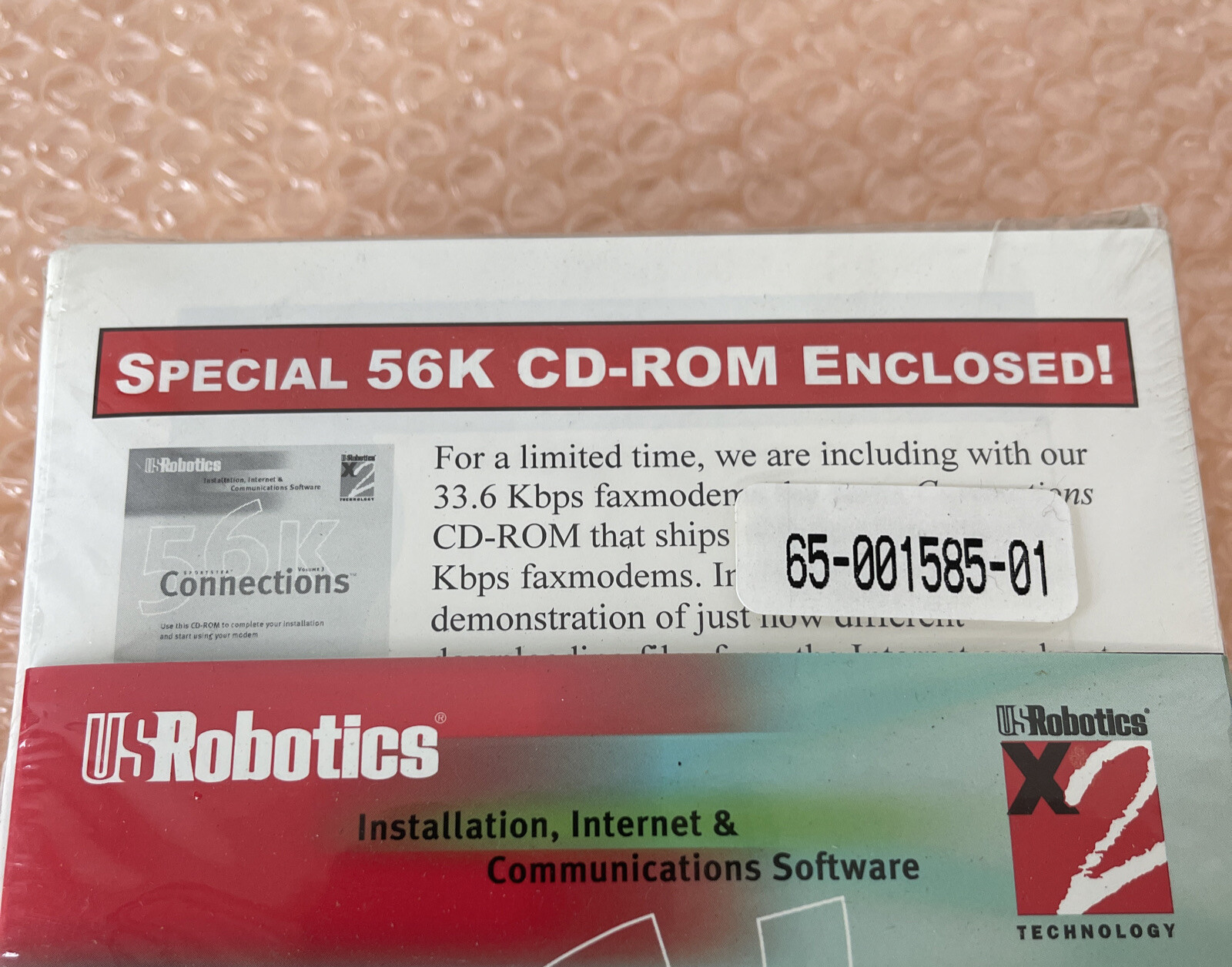 BEAND NEW- U.S. Robotics 56k Sportster Connections Volume 3 Installation Softwar