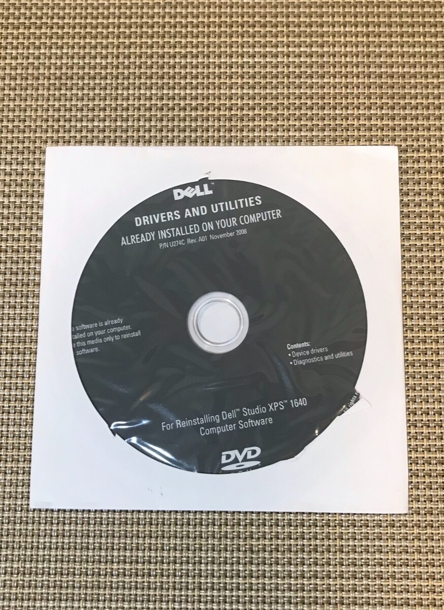 Drivers And Utilities Reinstall For Dell Studios XPS 1640 (DVD-ROM Nov, 2008) 