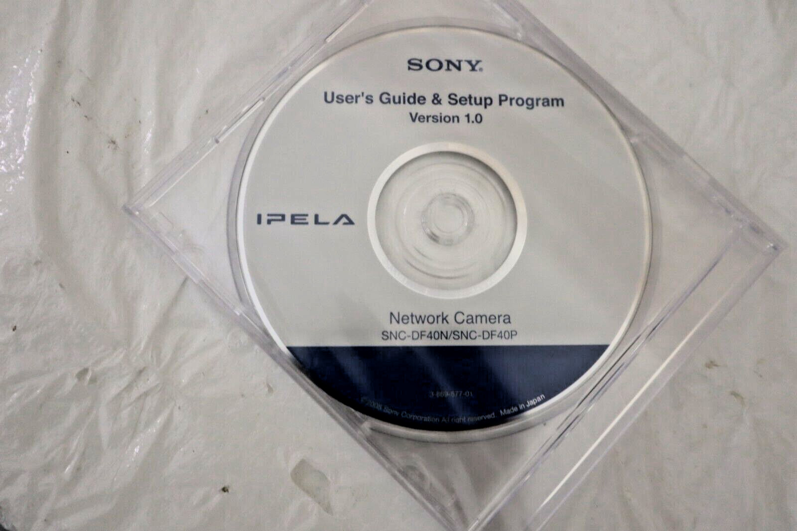 Sony IPELA User’s Guide & Setup Program CD Version 1.0 for IPELA Network Camera