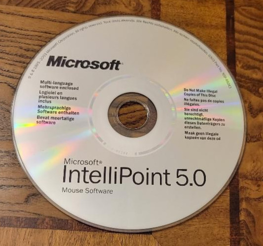 Microsoft IntelliPoint 5.0 Mouse CD Software – 2003