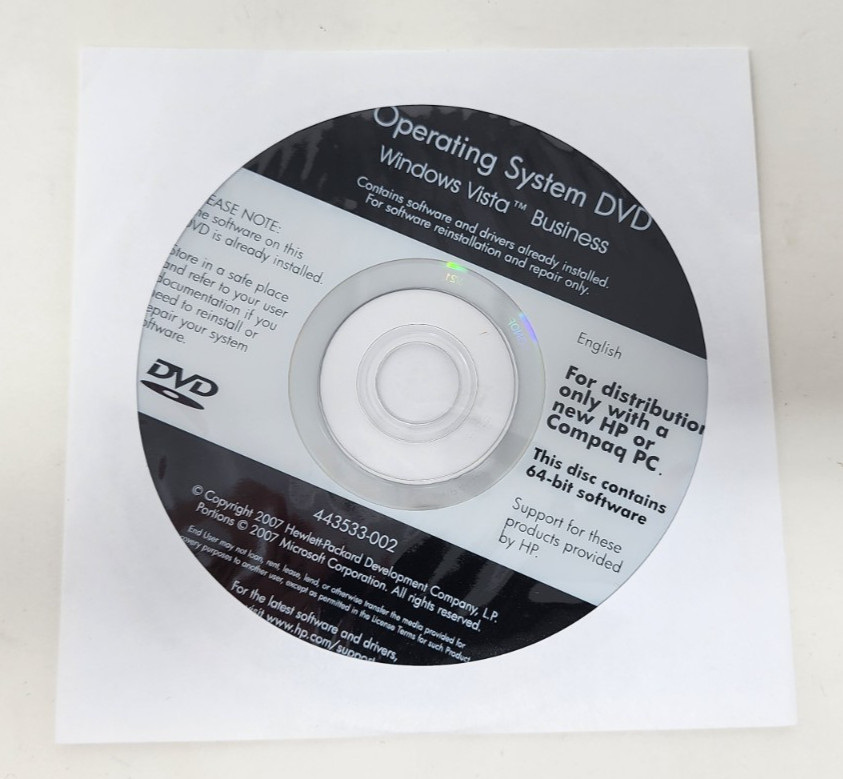 HP Application and Driver Recovery Pack 450625-001 Windows English, XP & Vista
