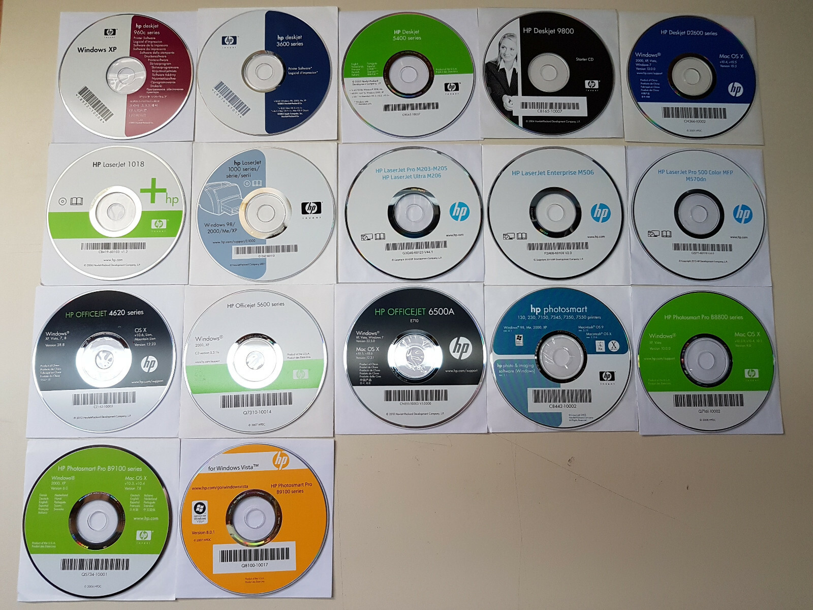 Choose 1 / HP LaserJet OfficeJet PSC Envy PhotoSmart DeskJet printer / Driver CD