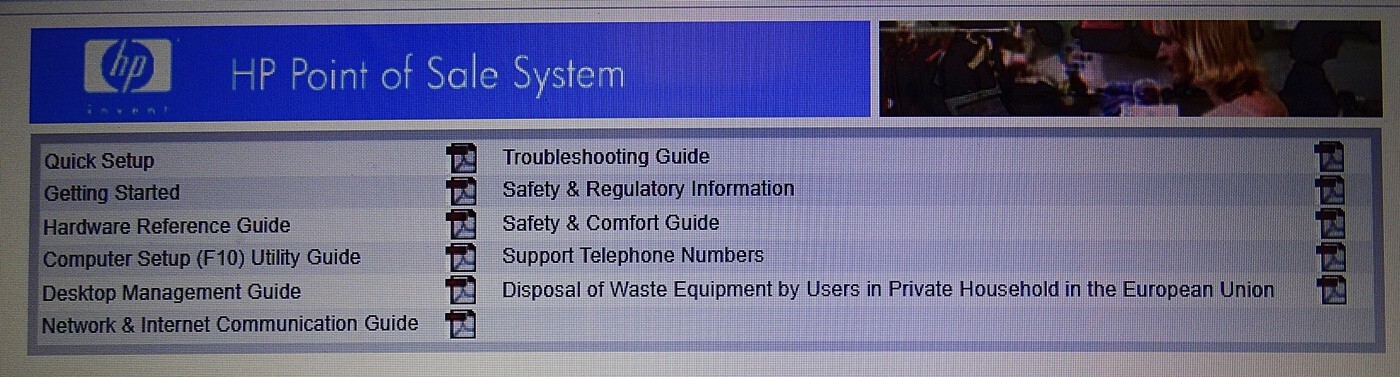 HP Point Of Sale System rp5000 Setup Documentation Driver CD Disc