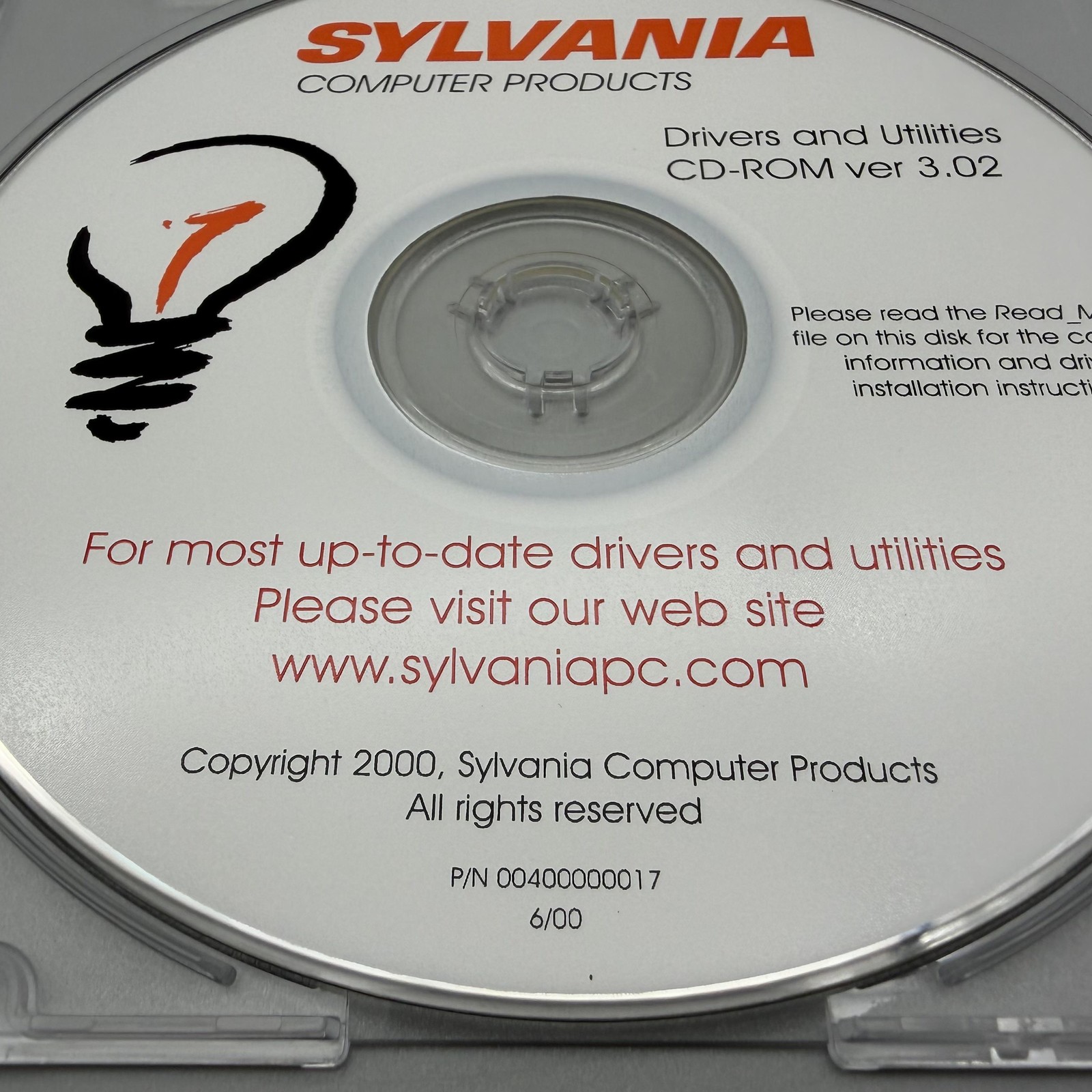 Vintage 2000 Sylvania Drivers And Utilities Update CD-ROM Ver 3.02 Software