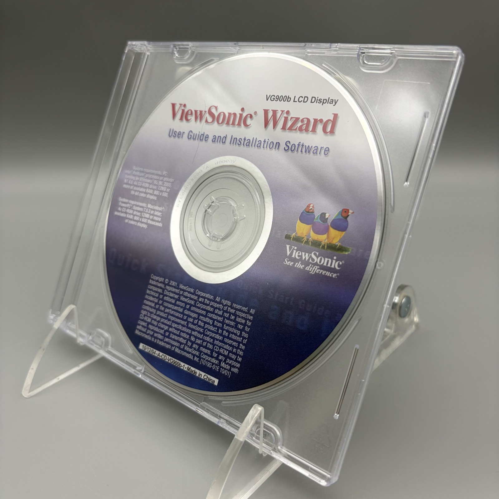 Vintage 2001 ViewSonic Wizard VG900b Monitor LCD Software Drivers CD-ROM Win Mac