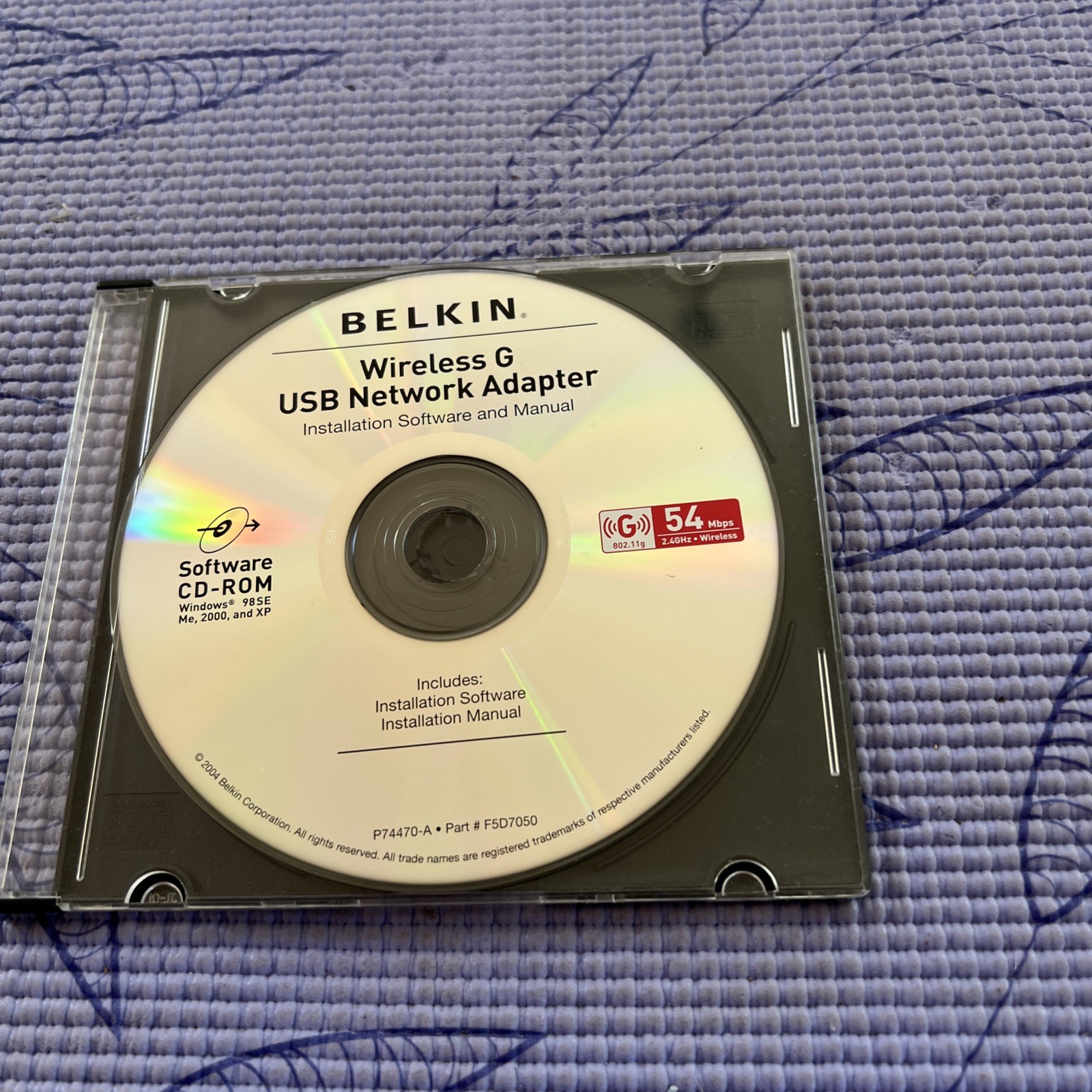 Belkin Installation CD ONLY Wireless G USB Network Adapter Windows 54Mbps