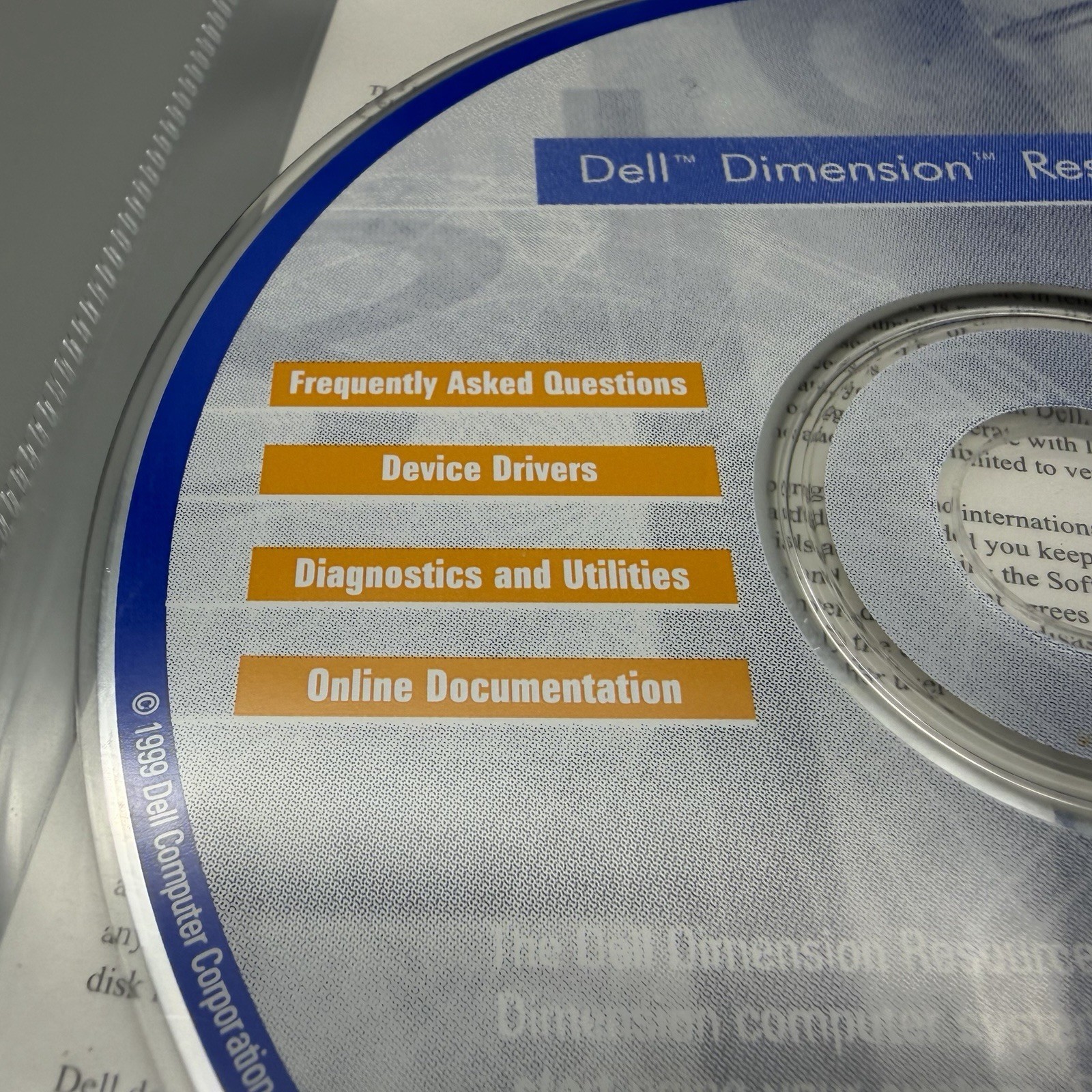 1999 Dell Dimension Resource CD Rom P/N 0628D OEM Software Drivers & Utilities