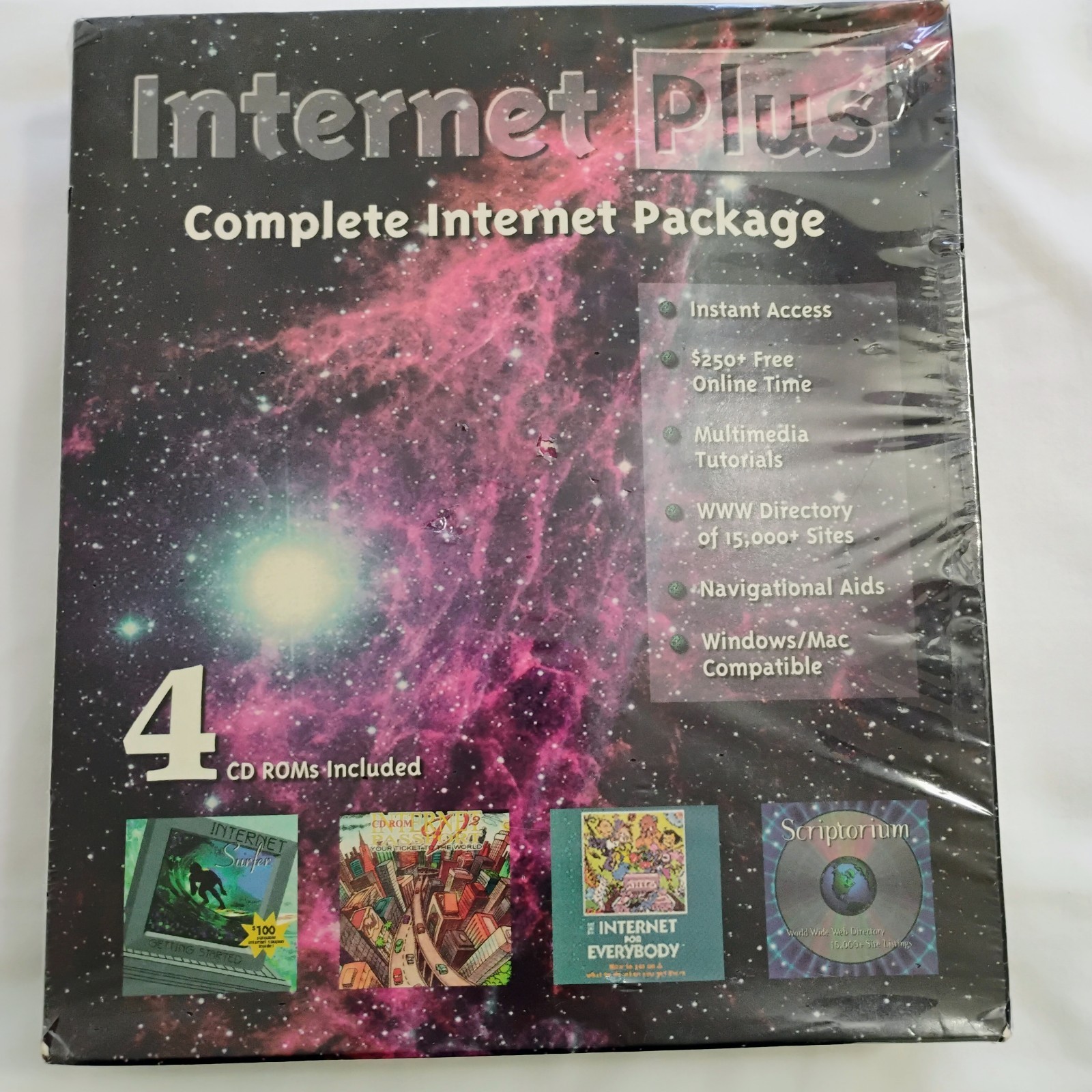 Internet Plus Sealed New Old Stock Vintage Complete Internet Package CD Roms