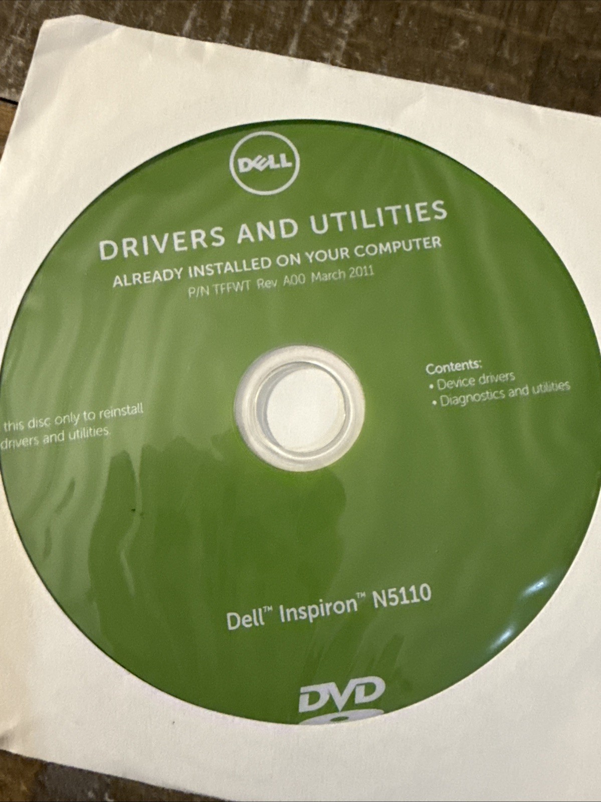 Dell Drivers & Utilities Inspiron N5110 Software PC Cd Rom