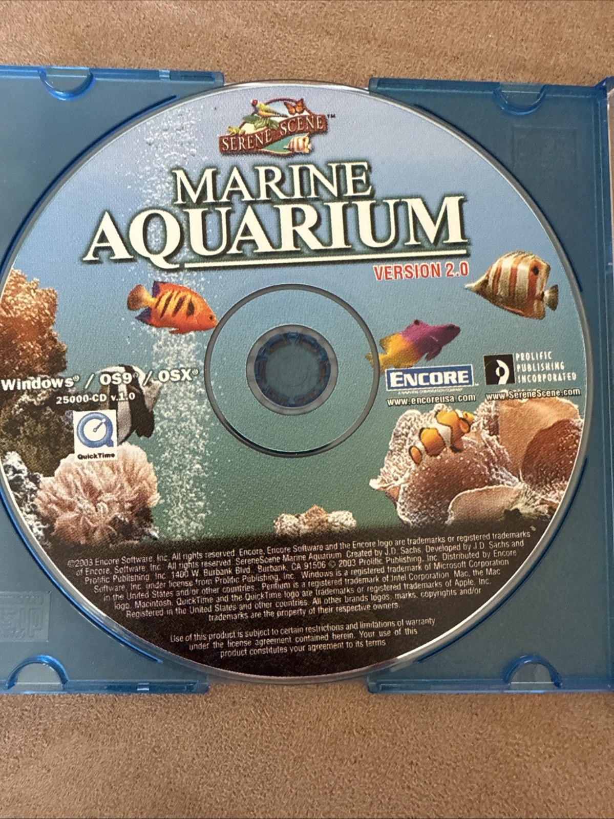 Serene Scene Marine Aquarium -Windows/OS9/OSX Version 2.0-CD