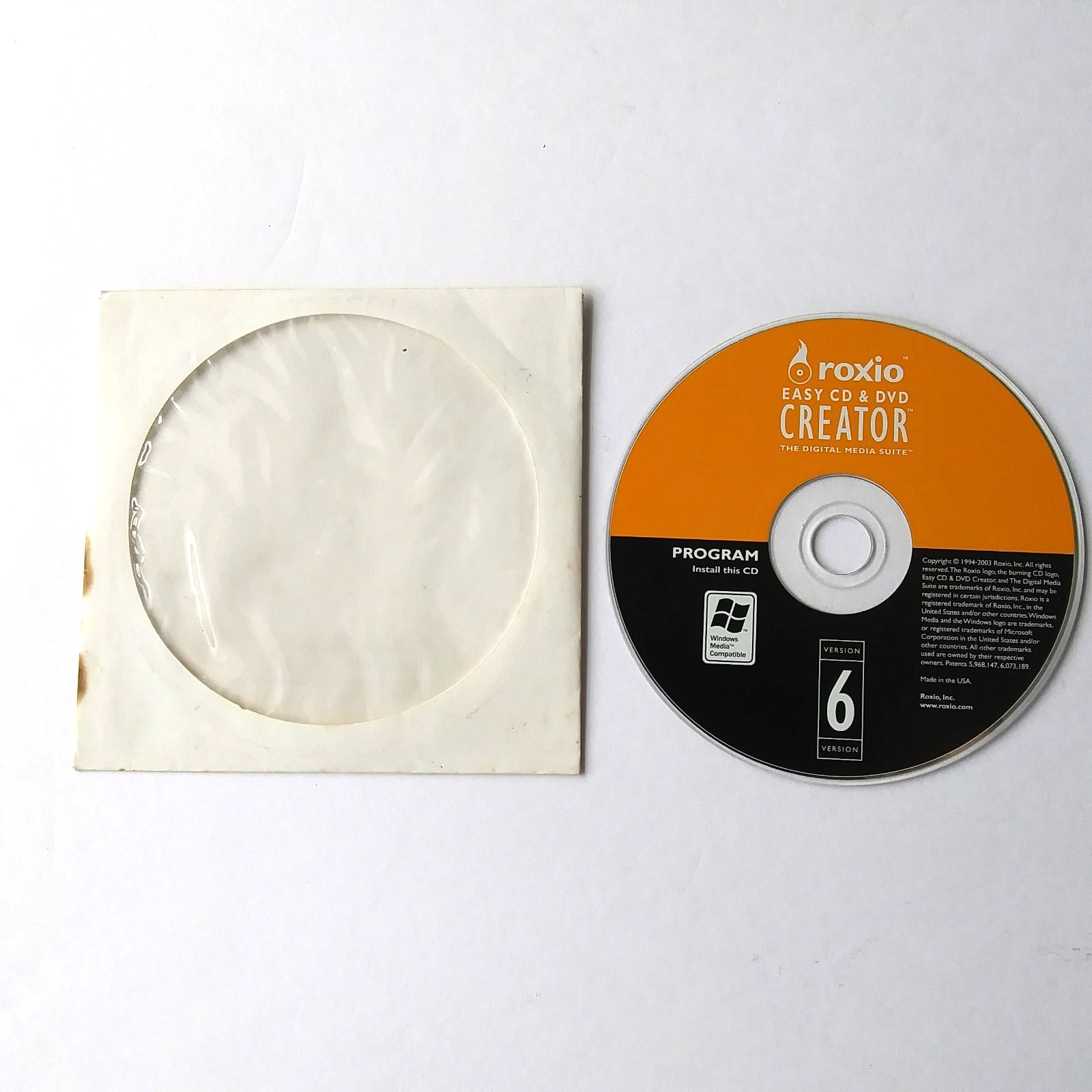 Roxio Easy CD & DVD Creator 6 Program Disc Windows XP Media Suite Software