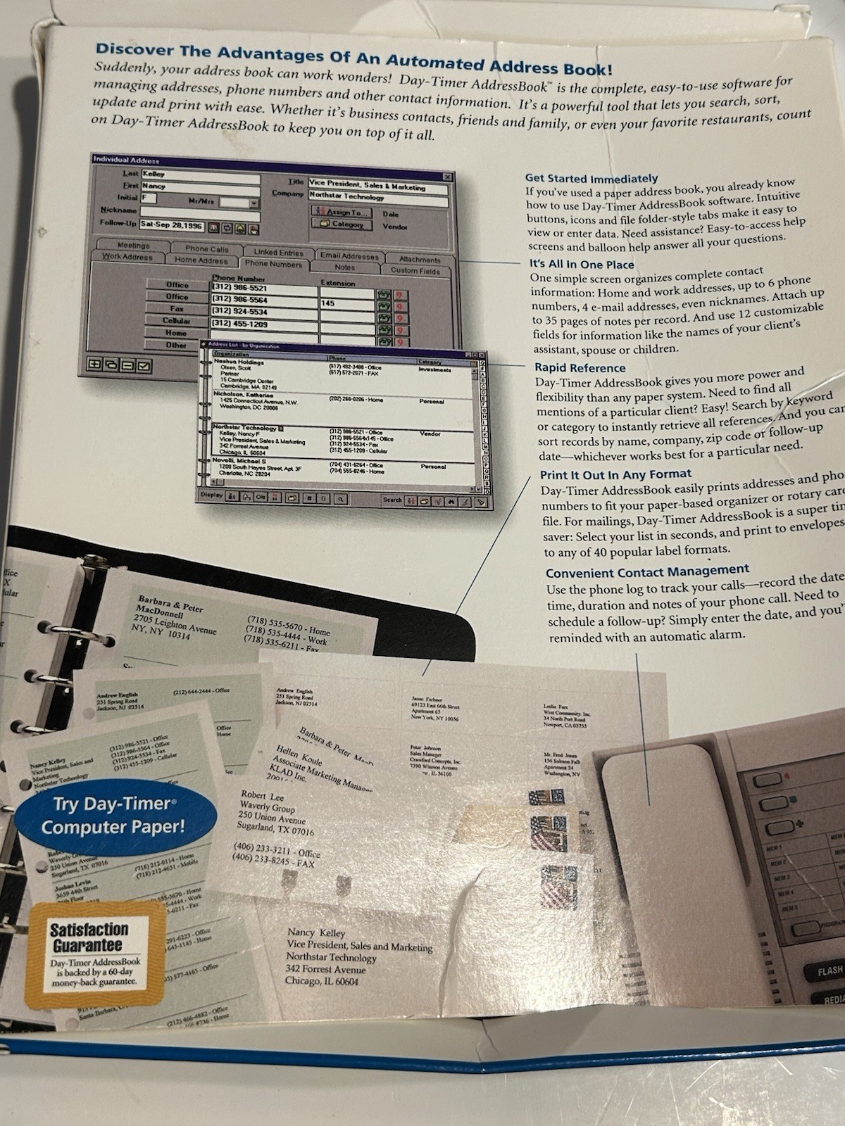 Vintage Day-Timer Organizer Address Book Windows 95 3.1 3.5 Floppy NEW Disk NOS