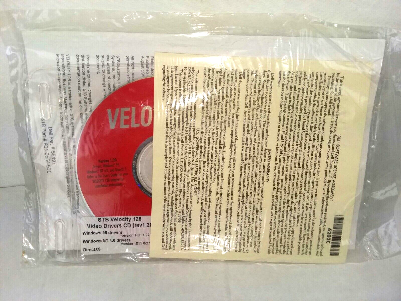 DELL STB: Velocity 128 Multimedia Accelerator CD-ROM Disc & Dell User Manual