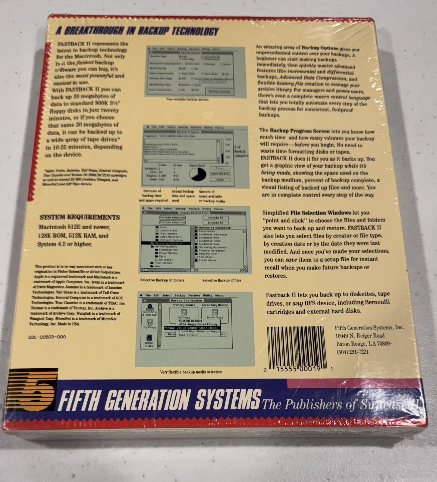 Fastback II for Apple Macintosh / Mac (v2.5, 1991) – NEW, SEALED