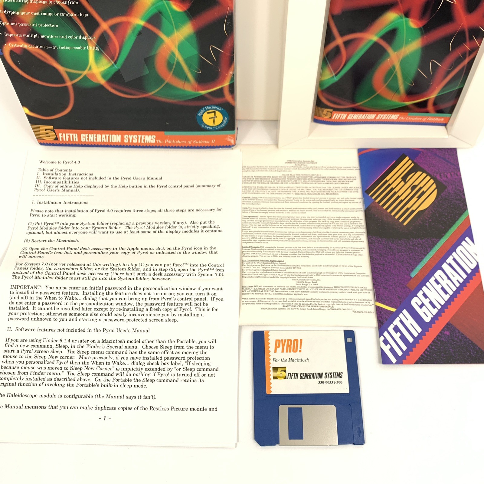 Vintage PYRO Macintosh Apple 3.5″ Hard Disk Screen Saver Fifth Generation System