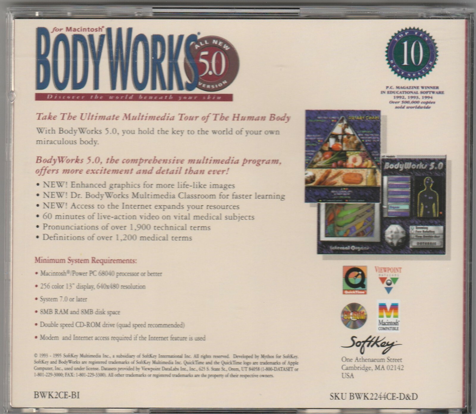 BodyWorks 5.0 CD-Rom for Macintosh by Softkey 1995
