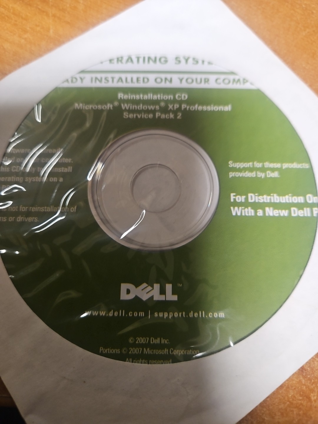 Dell Application Reinstalling Microsoft Windows XP Prof Service Pack 2 Software