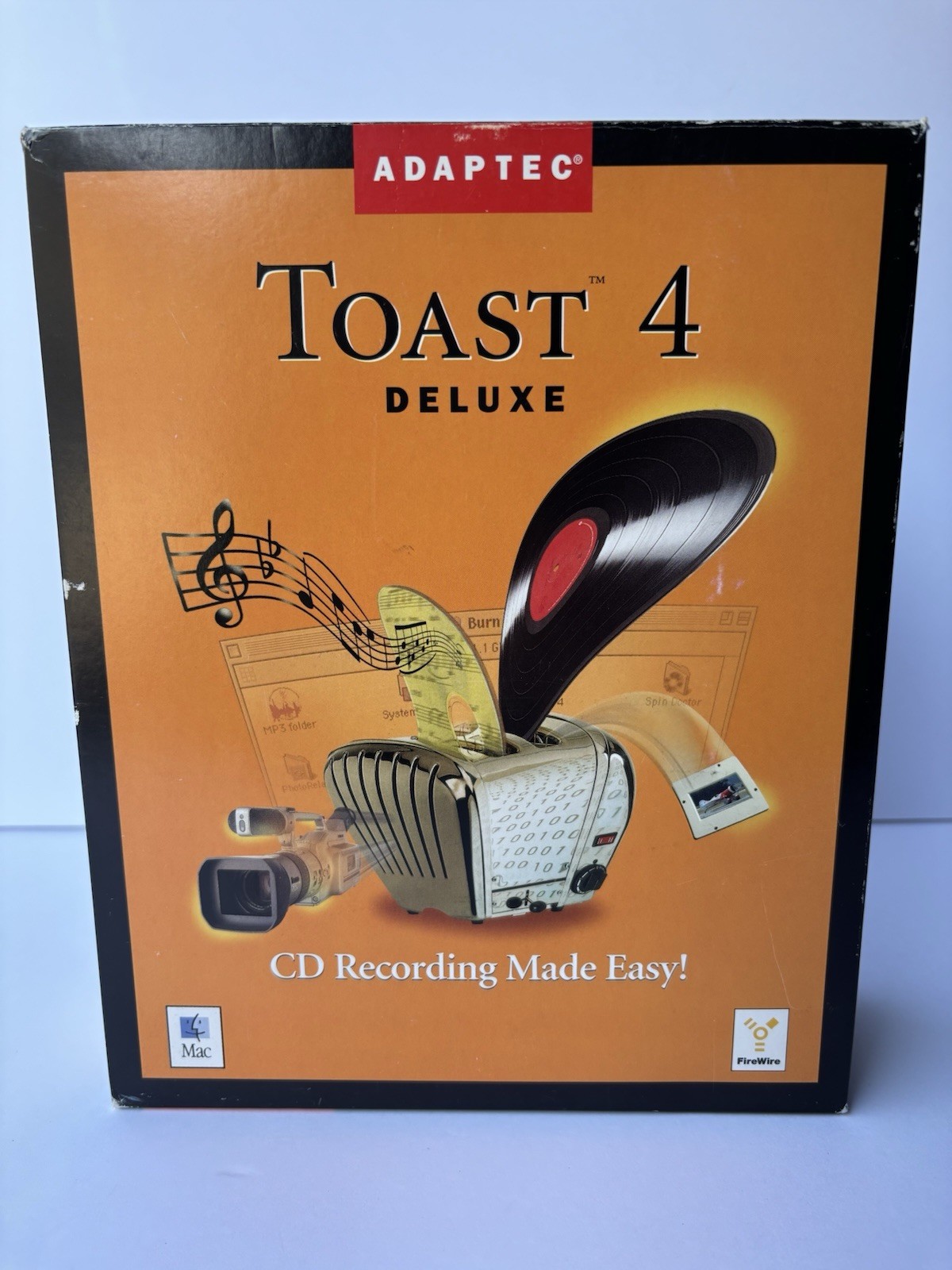 Vintage Macintosh Adaptec Toast 4 Deluxe Software Big Box CD Recording Complete