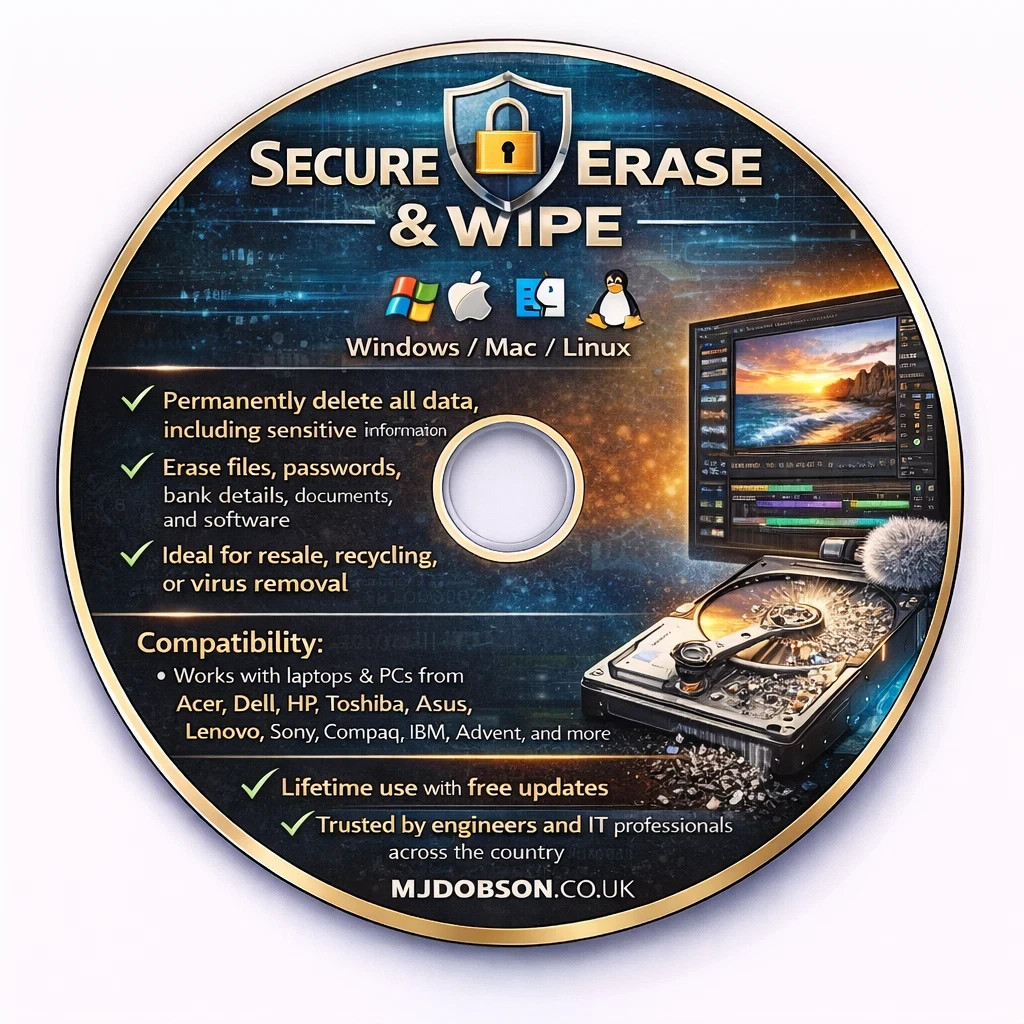 Hard Drive Clone & Wipe Software CD – PC Engineers Toolkit – Copy, Delete, Erase