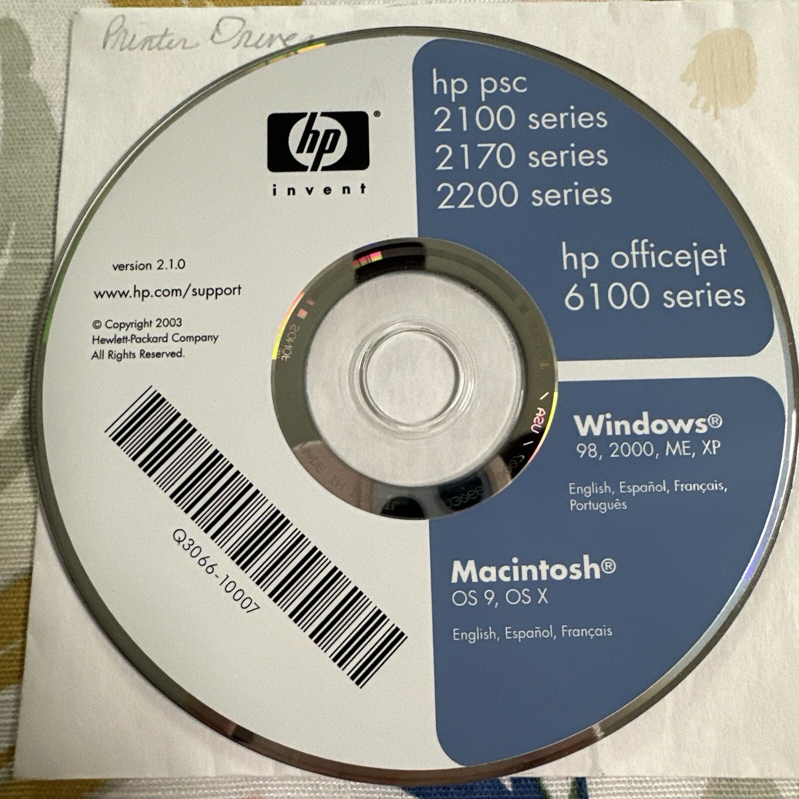 HP OFFICEJET 6100 SERIES CD PSC 2100 2170 2200 Series