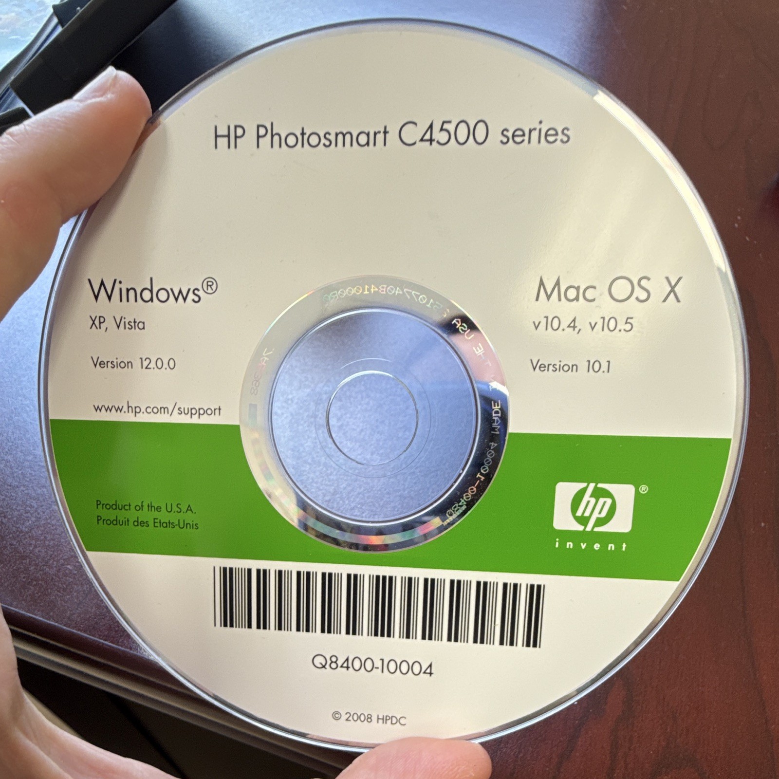 HP Photosmart C4500 Series Driver Update CD Q8400-10004 Win XP/Vista Mac