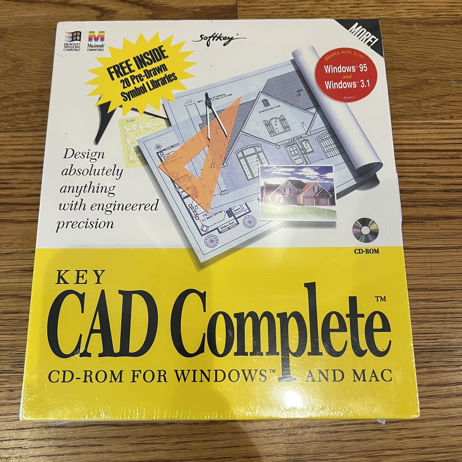 Key CAD Complete CD-Rom Software by Softkey for Windows 95 / 3.1 & MAC